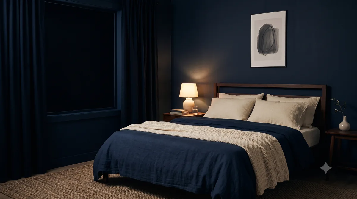 quarto escuro e aconchegante para dormir melhor depois dos 40